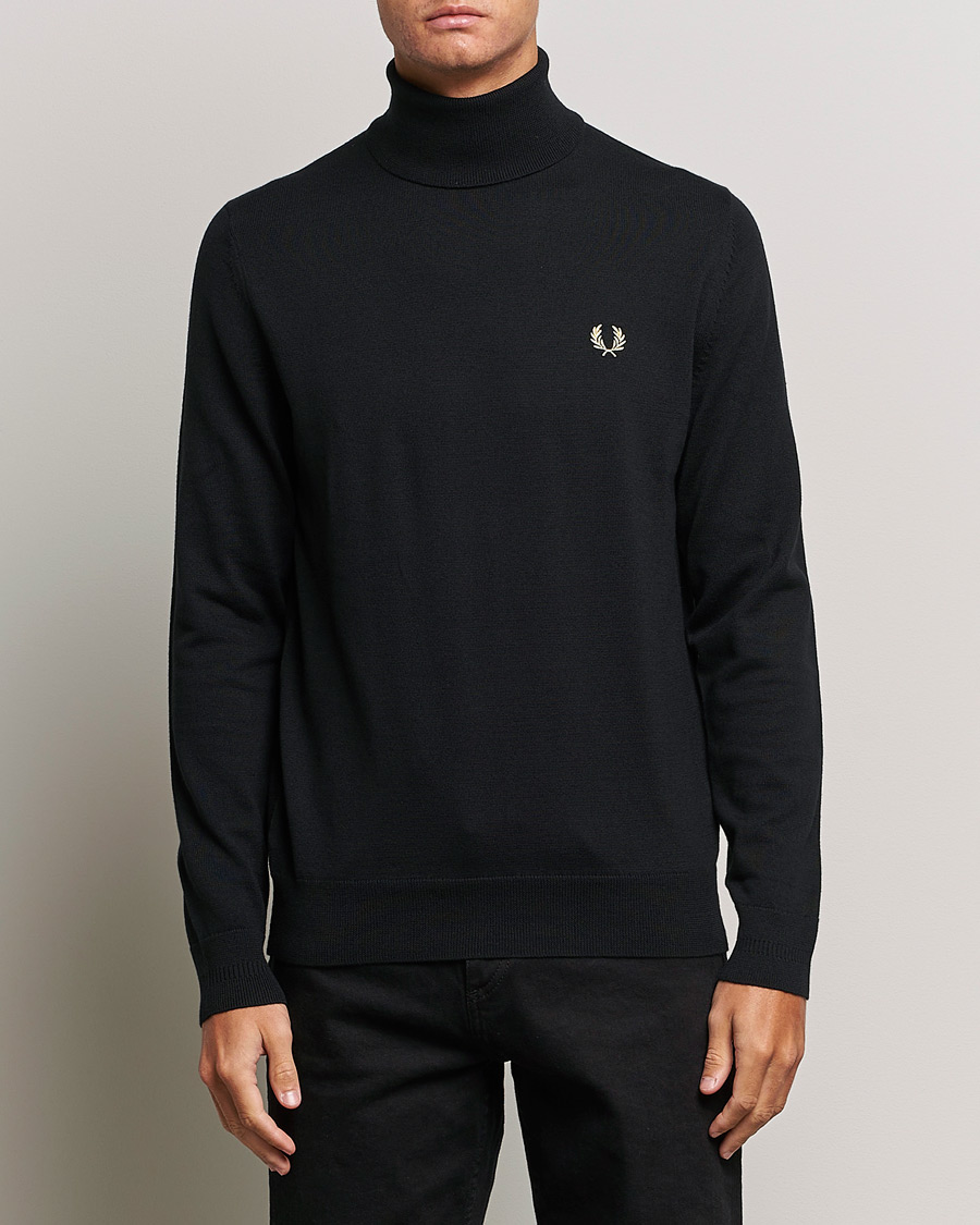 Homme | Pulls Et Tricots | Fred Perry | Knitted Rollneck Jumper Black