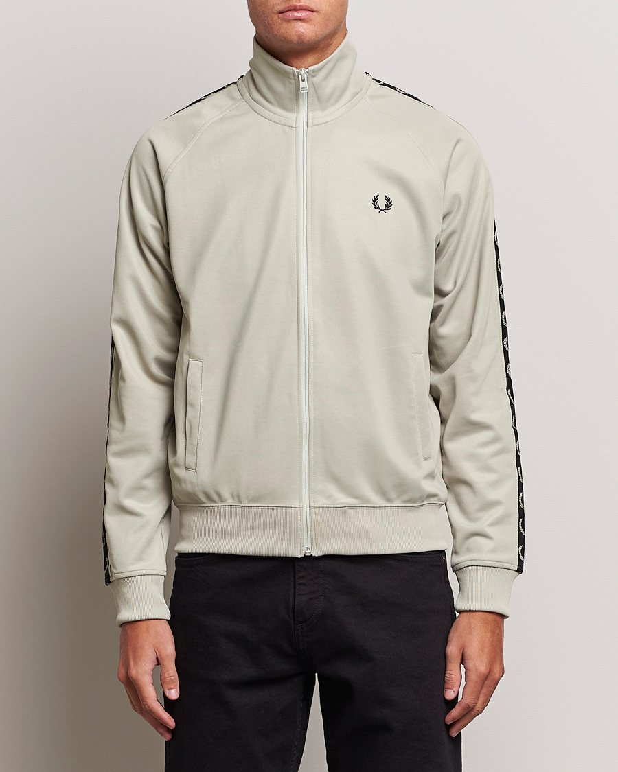 Homme | Pulls Et Tricots | Fred Perry | Taped Track Jacket Light Oyster