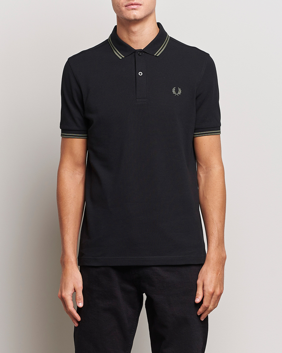 Homme | Polos | Fred Perry | Twin Tipped Polo Shirt Black