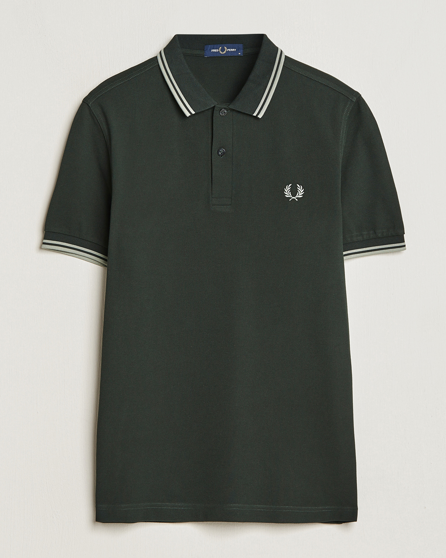 Homme | Polos | Fred Perry | Twin Tipped Polo Shirt Night Green