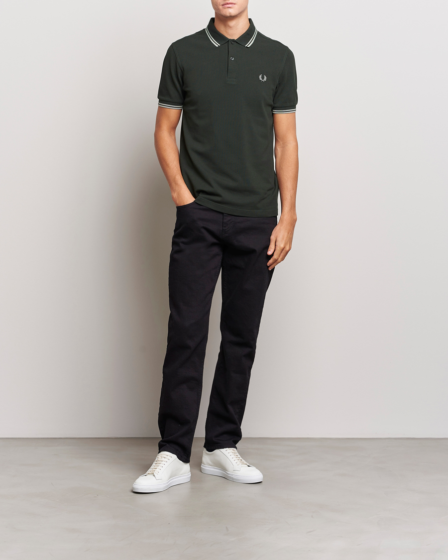 Homme | Polos | Fred Perry | Twin Tipped Polo Shirt Night Green