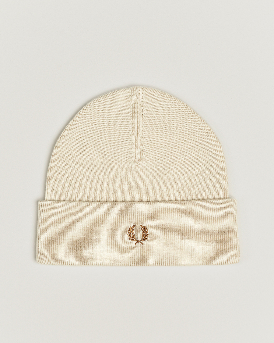 Homme | Fred Perry Merino Wool Beanie Oatmeal | Fred Perry | Merino Wool Beanie Oatmeal