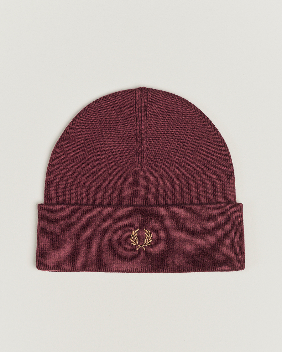 Homme | Fred Perry Merino Wool Beanie Oxblood | Fred Perry | Merino Wool Beanie Oxblood