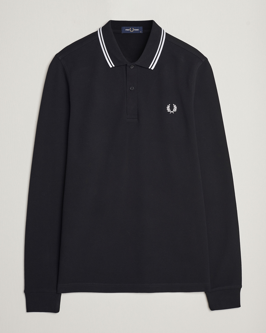Heren | Polo's | Fred Perry | Long Sleeve Twin Tipped Shirt Black