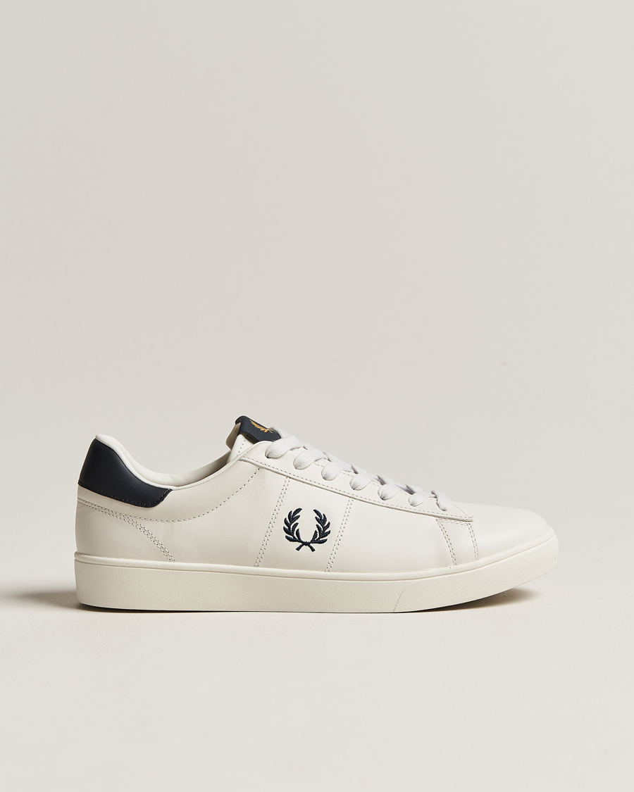 Homme | Baskets | Fred Perry | Spencer Leather Sneakers Porcelain/Navy