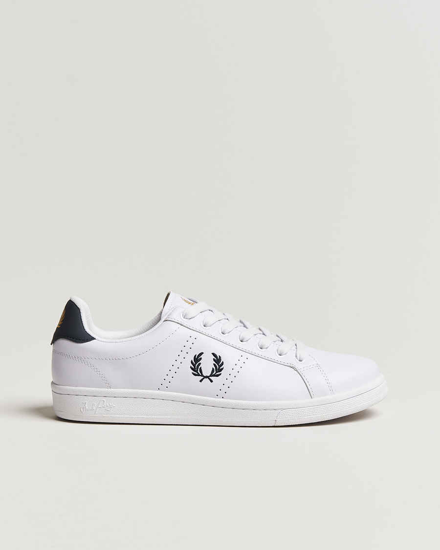 Homme | Baskets | Fred Perry | B721 Leather Sneakers White/Navy