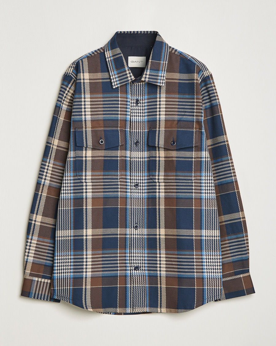 Homme | Chemises | GANT | Heavy Twill Checked Overshirt Marine