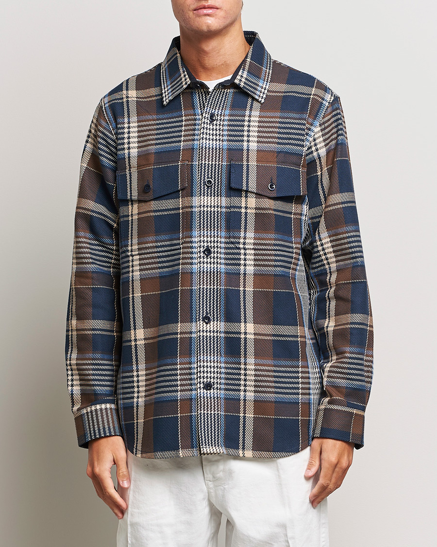 Homme | Chemises | GANT | Heavy Twill Checked Overshirt Marine