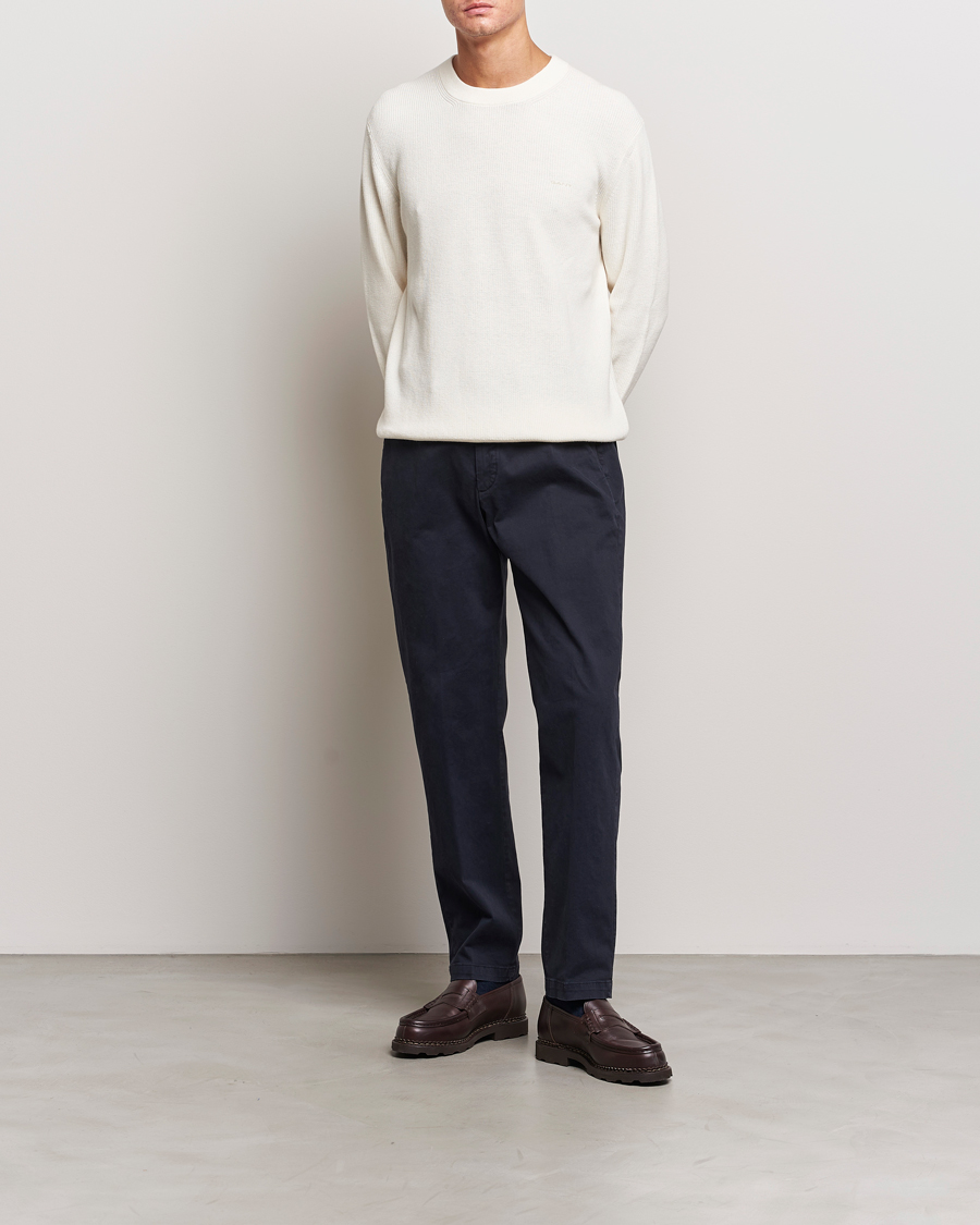 Homme | Pulls Et Tricots | GANT | Cotton/Wool Rib Knitted Crew Neck Cream