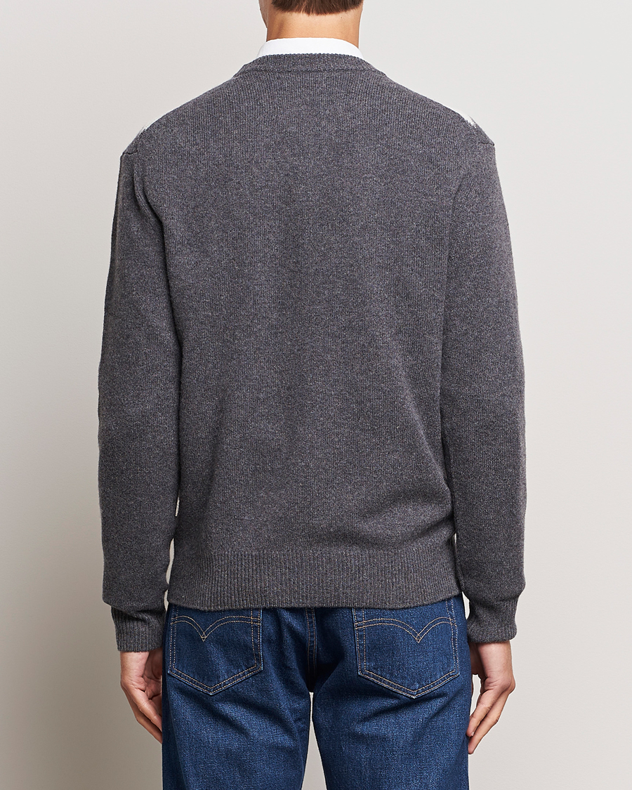 Heren | Truien | GANT | Lambswool Argyle Crew Neck Sweater Charcoal Melange