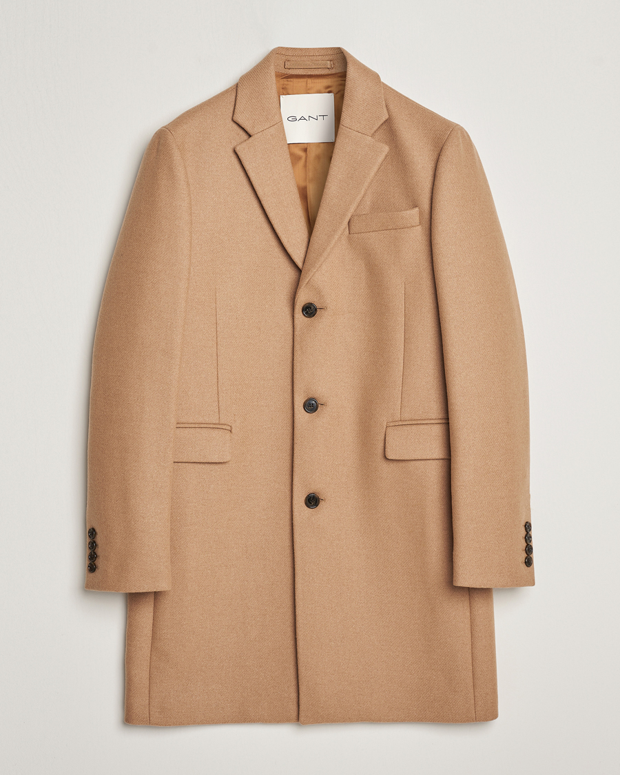 Homme | Manteaux Et Vestes | GANT | Tailored Wool Coat Mustard Beige