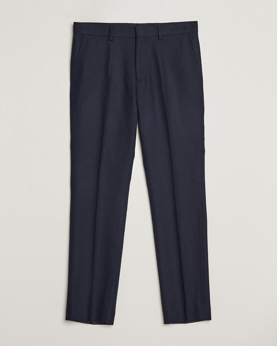 Heren | Broeken | GANT | Slim Flannel Pants Evening Blue