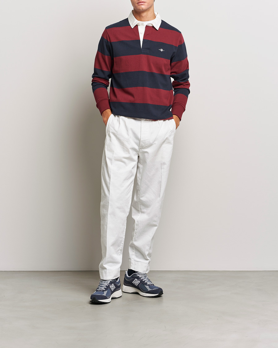 Heren | Truien | GANT | Original Barstripe Heavy Rugger Plumped Red