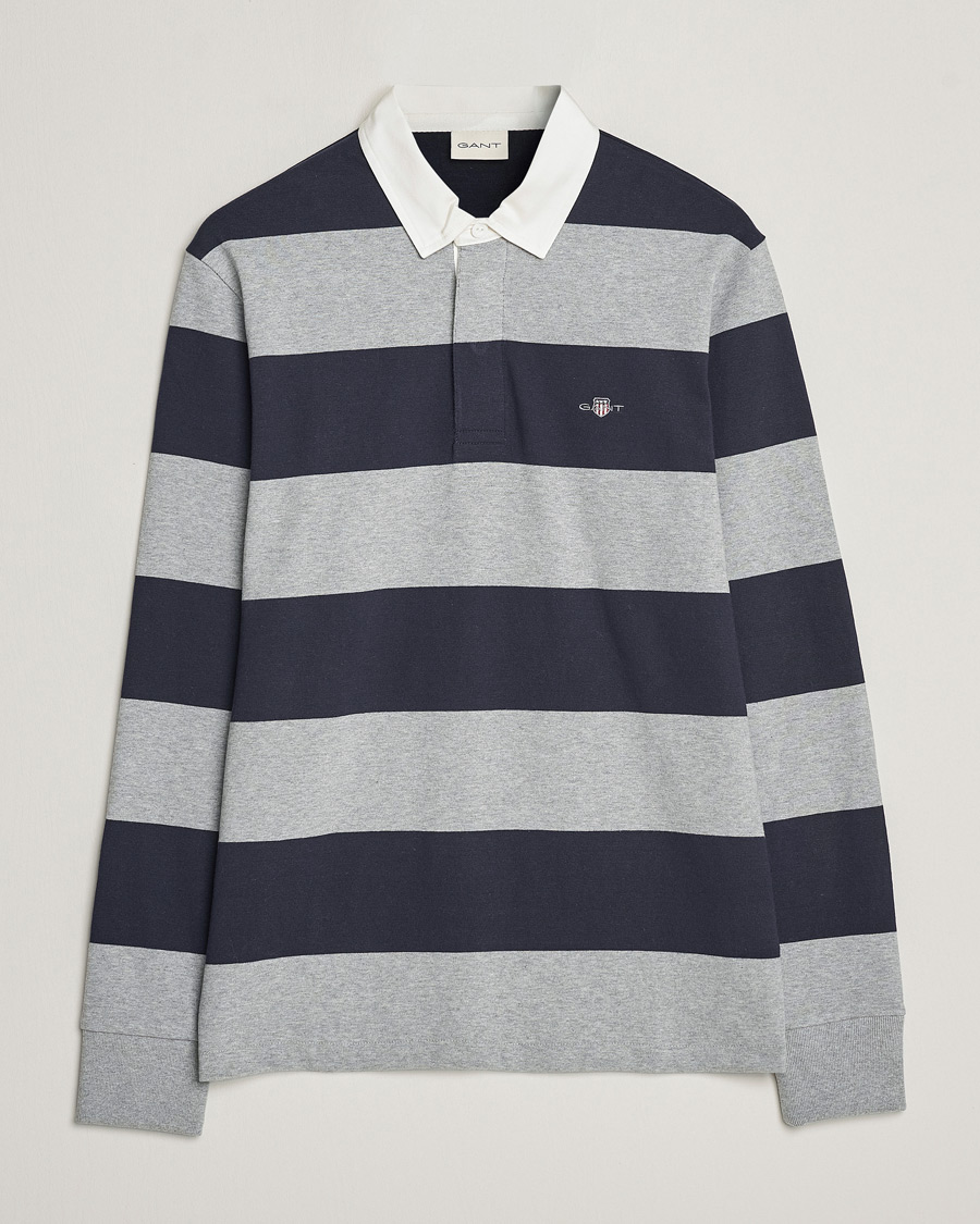 Homme | Pulls Et Tricots | GANT | Barstriped Rugger Grey/Navy