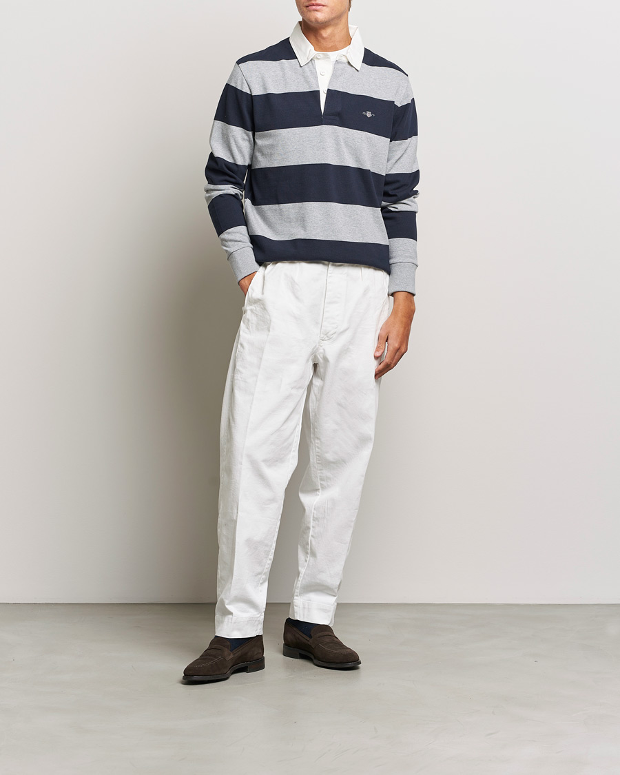 Homme | Pulls Et Tricots | GANT | Barstriped Rugger Grey/Navy