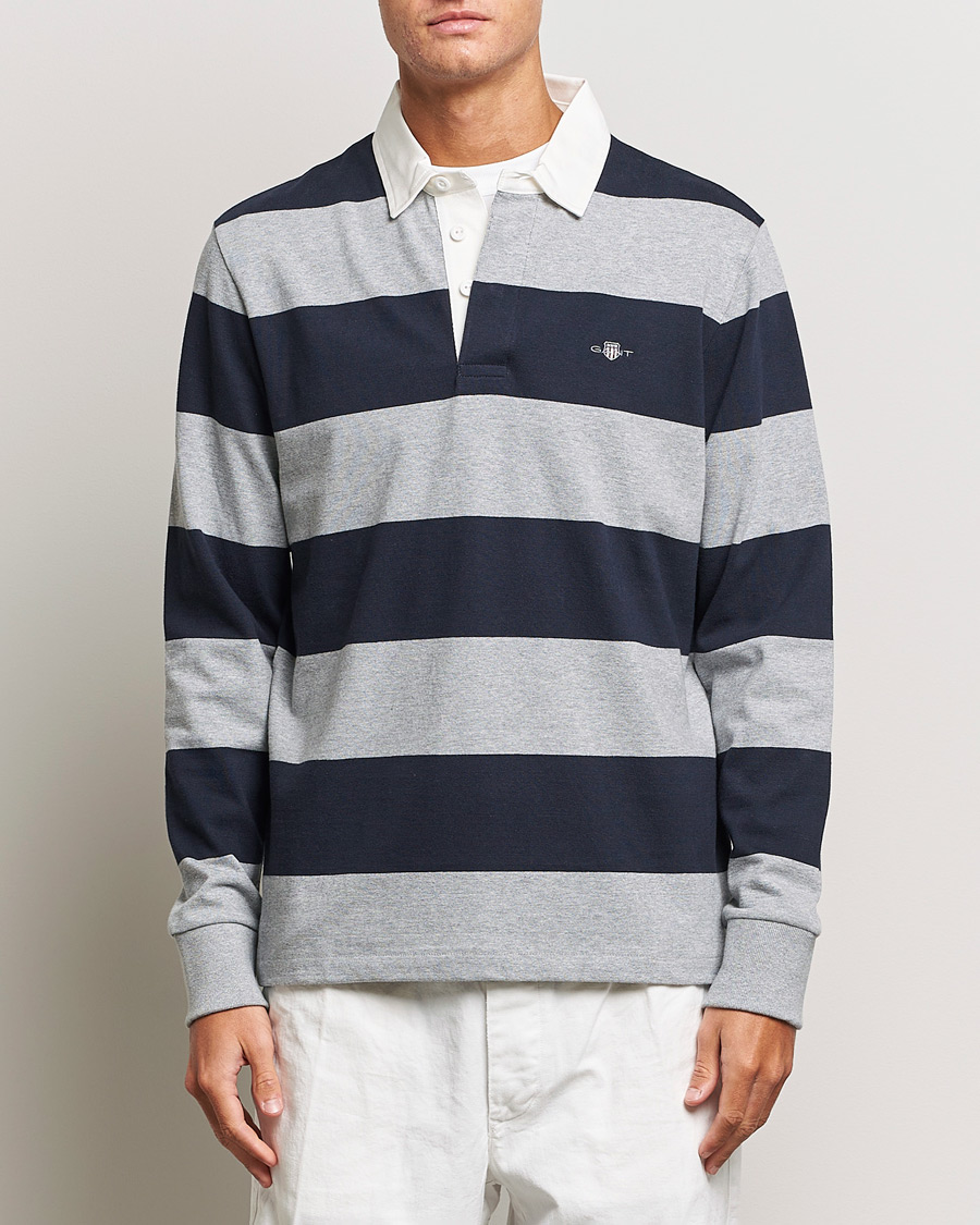 Homme | Pulls Et Tricots | GANT | Barstriped Rugger Grey/Navy