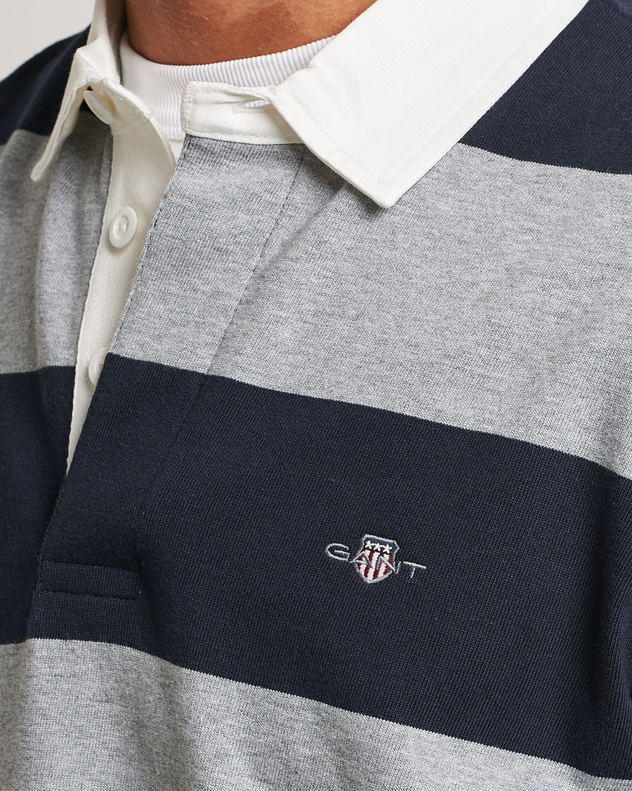 Homme | Pulls Et Tricots | GANT | Barstriped Rugger Grey/Navy