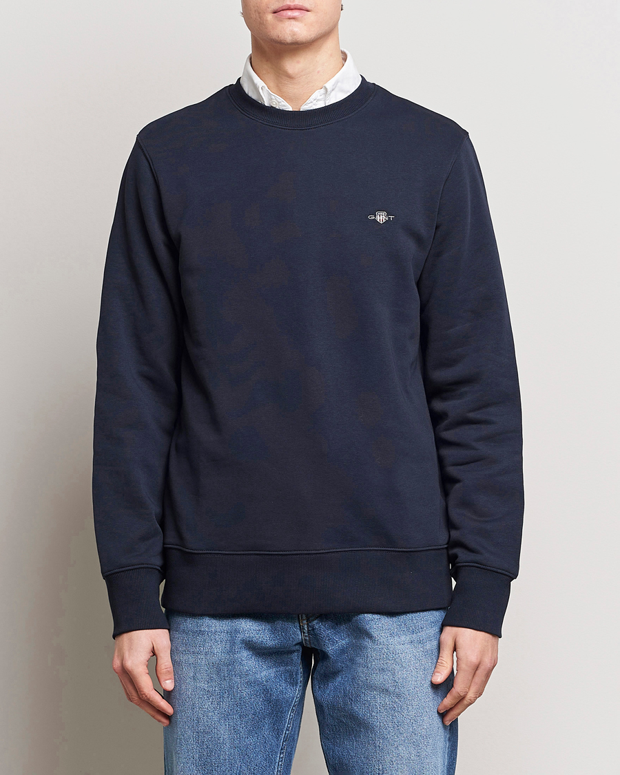 Homme | Pulls Et Tricots | Gant | Original Crew Neck Sweatshirt Evening Blue