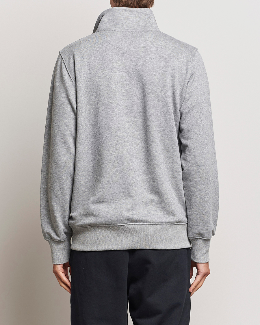 Heren | Truien | GANT | Original Shield Half Zip Sweater Grey Melange