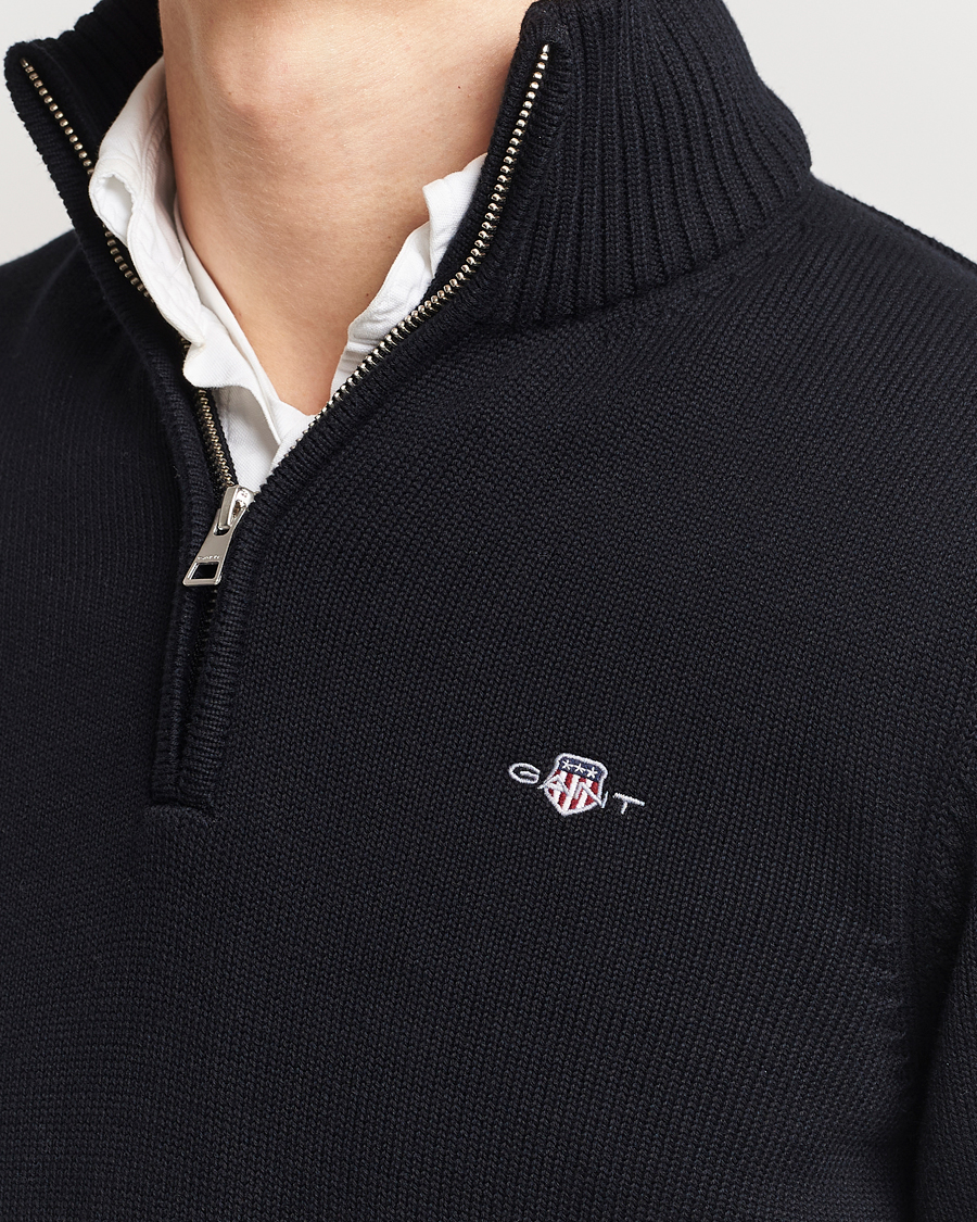 Heren | Truien | Gant | Cotton Half Zip Black