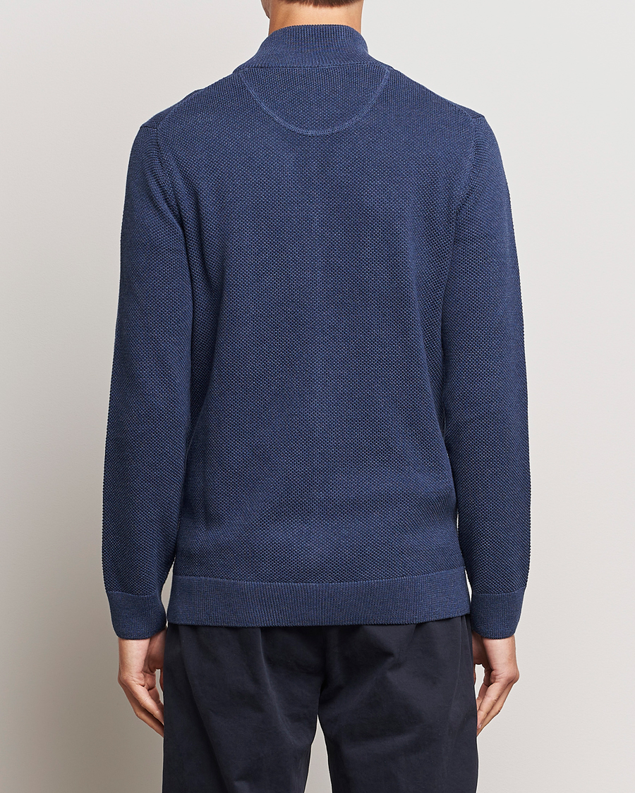 Homme | Pulls Et Tricots | GANT | Cotton Pique Full Zip Marine Melange
