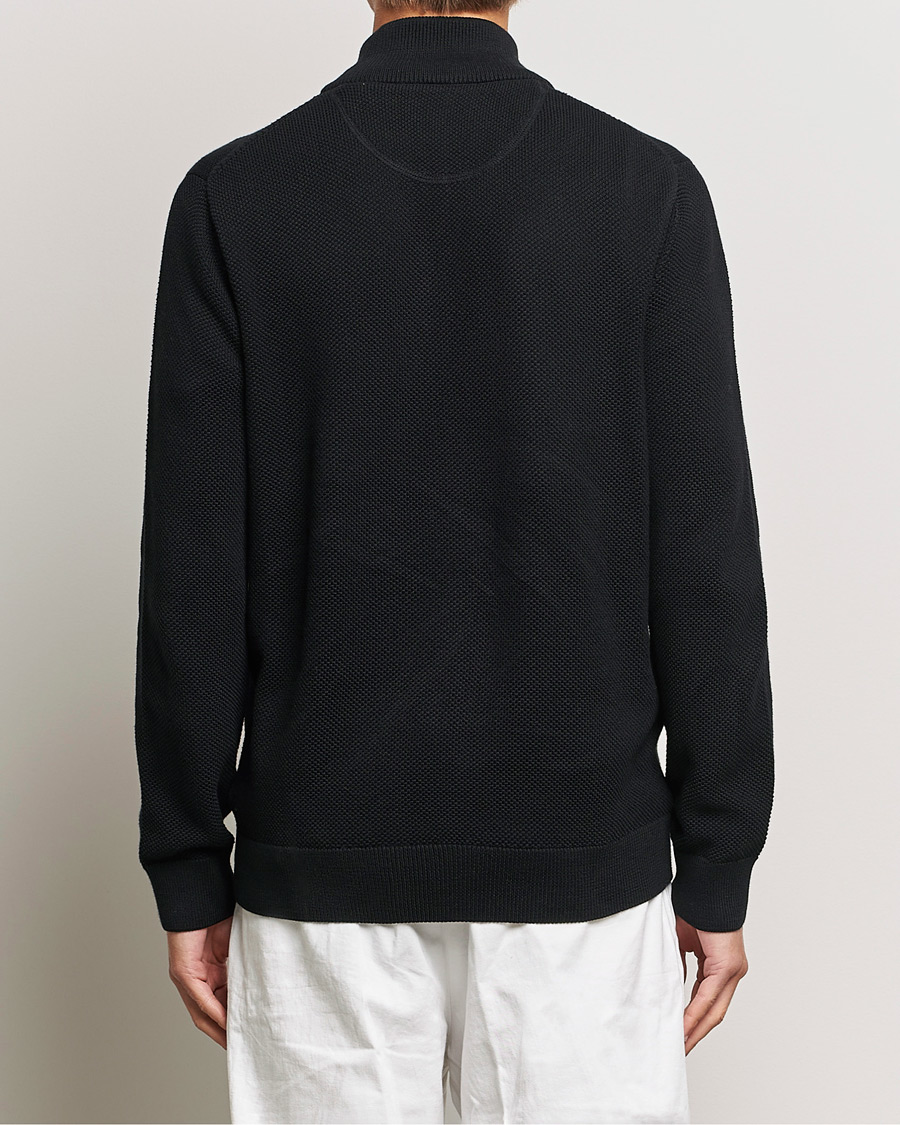 Heren | Truien | GANT | Cotton Pique Full-Zip Sweater Black
