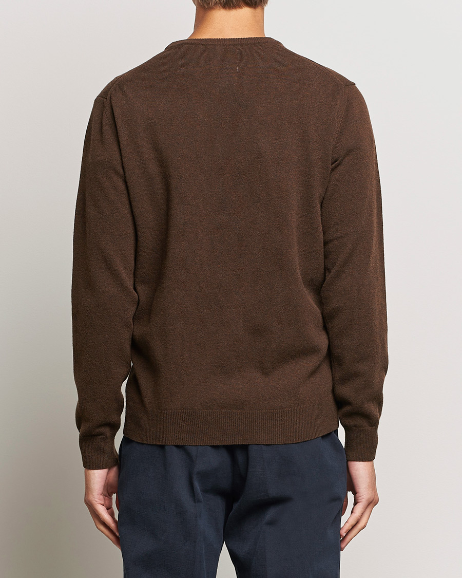 Heren | Truien | GANT | Lambswool Crew Neck Pullover Dark Brown Melange