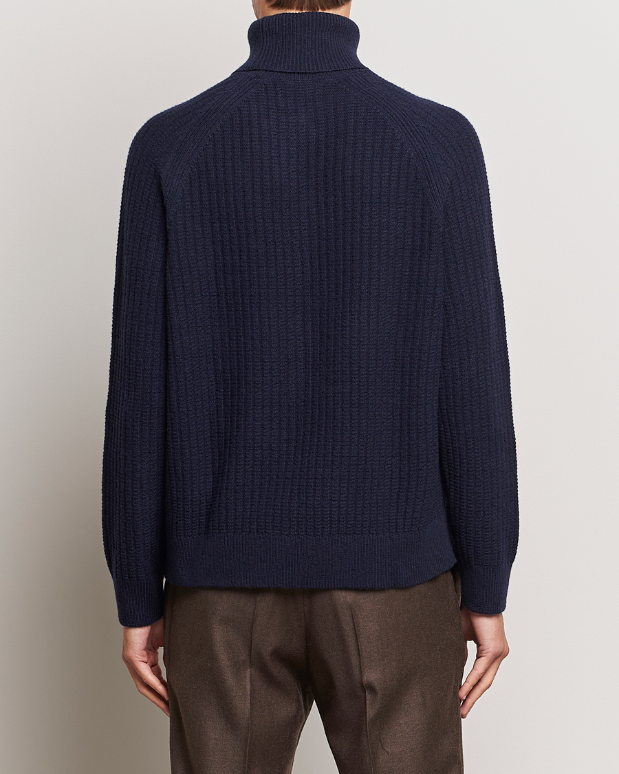 Heren | Truien | GANT | Lambswool Textured Rollneck Evening Blue