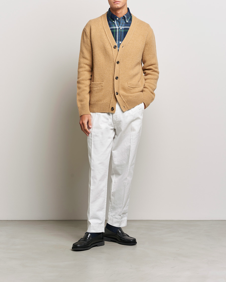 Heren | Truien | GANT | Soft Wool Cardigan Khaki Melange