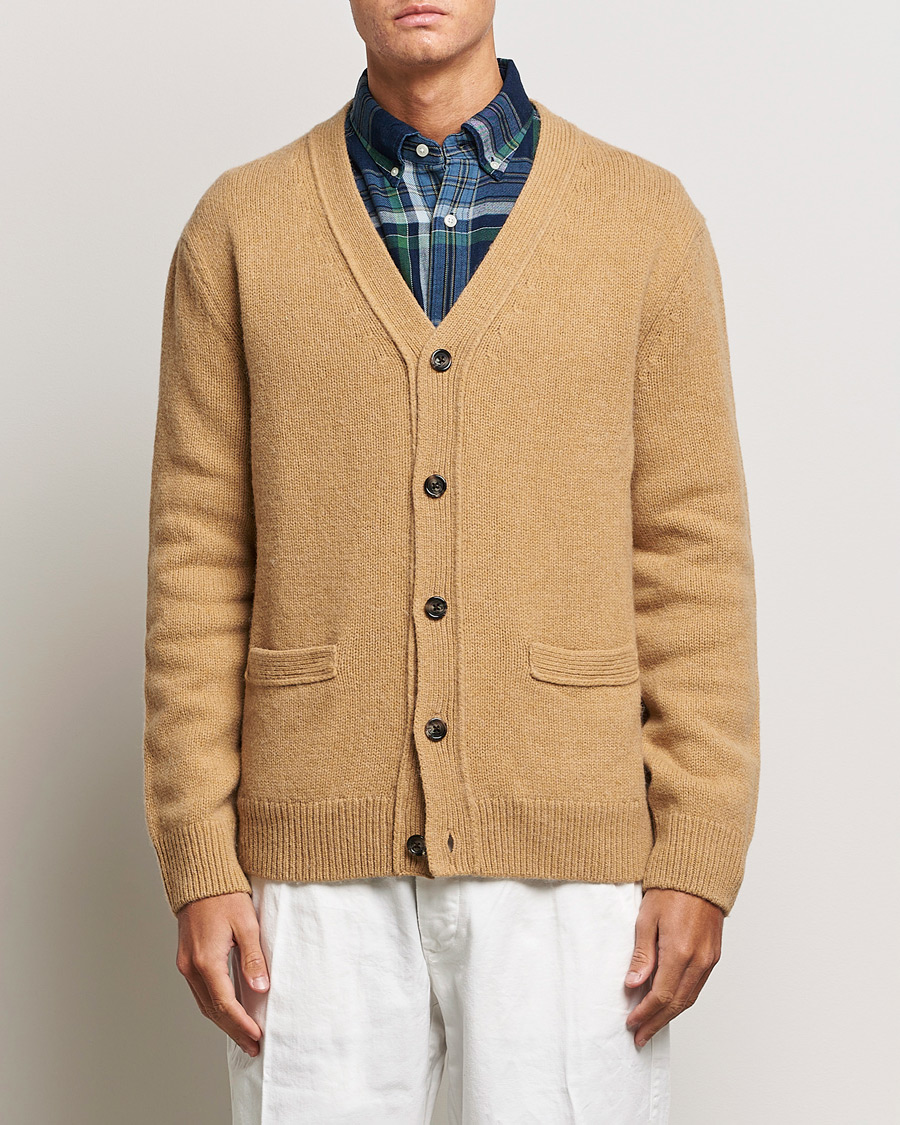 Heren | Truien | GANT | Soft Wool Cardigan Khaki Melange