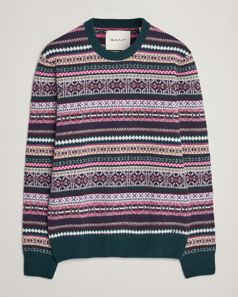 Homme | Pulls Et Tricots | GANT | Wool Fairisle Sweater Tartan Green