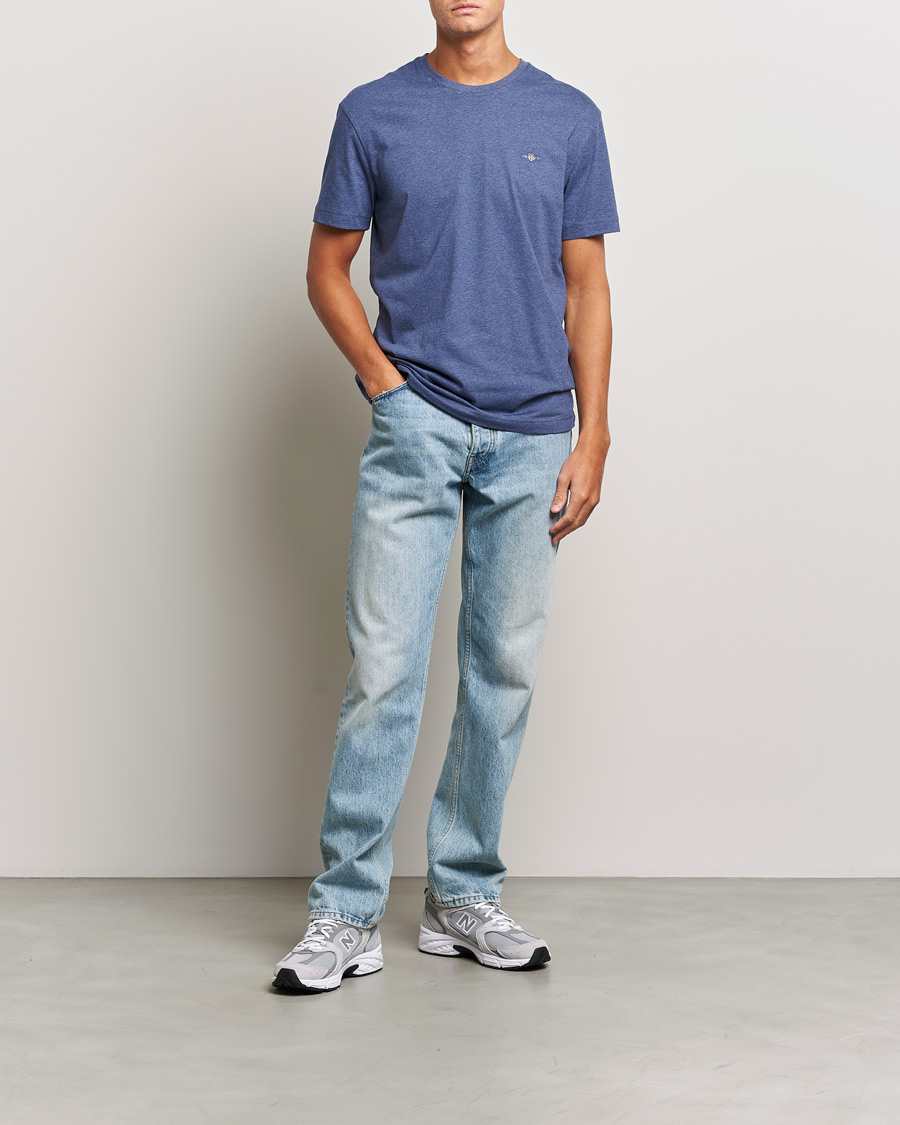 Heren | T-shirts | GANT | The Original T-Shirt Dark Jeansblue Melange