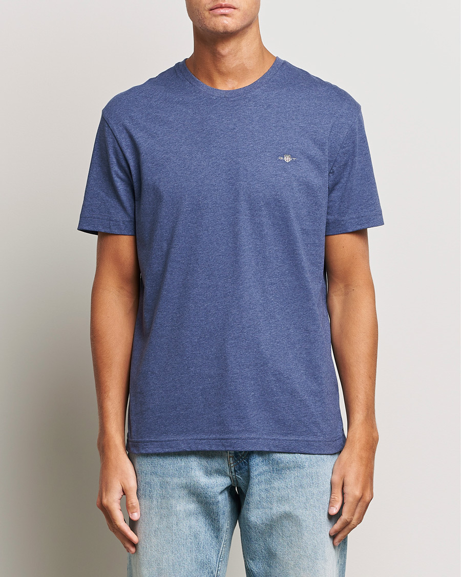 Heren | T-shirts | GANT | The Original T-Shirt Dark Jeansblue Melange