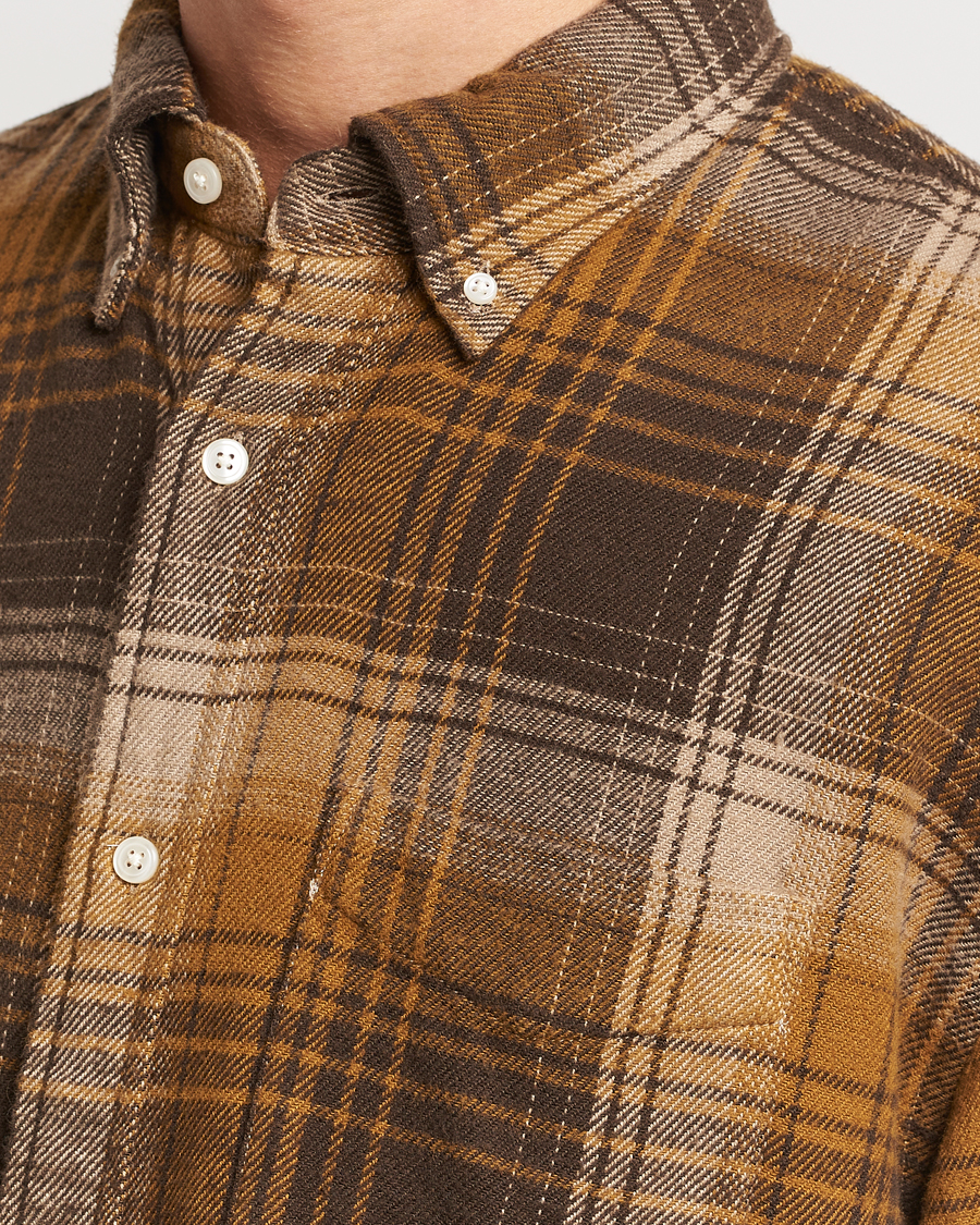 Homme | Chemises | Gant | Relaxed Fit Heavy Flannel Checked Shirt Woody Brown