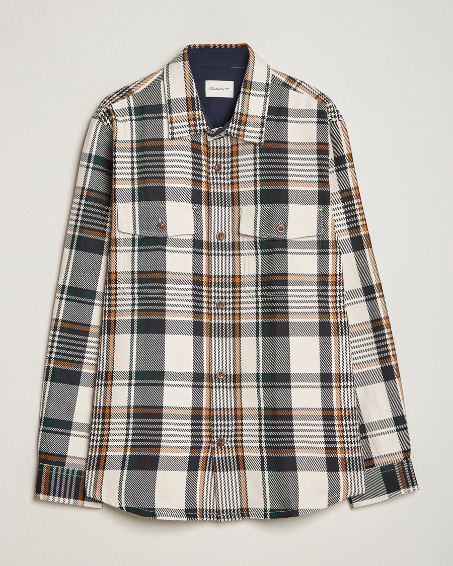 Heren | Overhemden | GANT | Heavy Twill Checked Overshirt Putty Multi