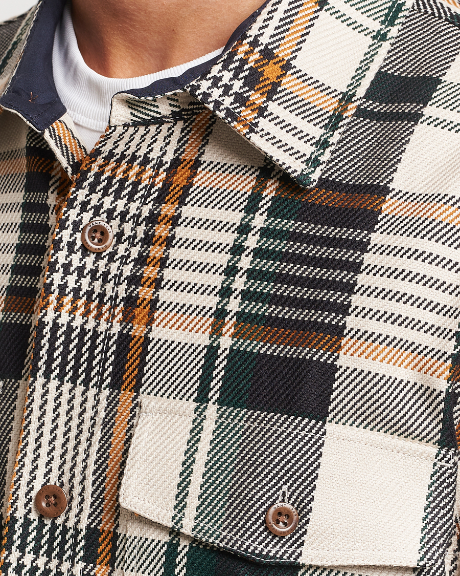 Heren | Overhemden | GANT | Heavy Twill Checked Overshirt Putty Multi