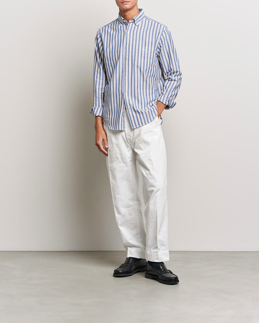 Homme | Chemises | GANT | Regular Fit Archive Oxford Striped Shirt College Blue