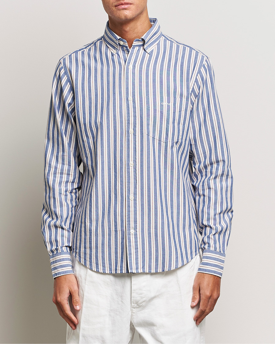 Homme | Chemises | GANT | Regular Fit Archive Oxford Striped Shirt College Blue