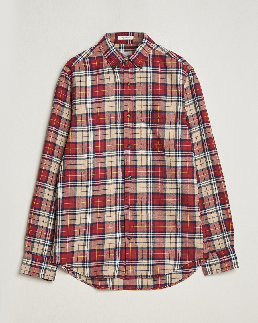 Homme | Chemises | Gant | Regular Fit Flannel Checked Shirt Plumped Red