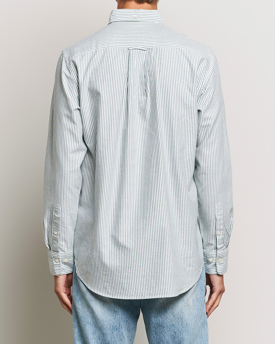 Heren | Overhemden | GANT | Regular Fit Striped Oxford Shirt Forest Green