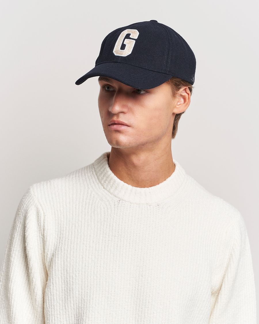 Homme | GANT Badge Wool Cap Evening Blue | GANT | Badge Wool Cap Evening Blue