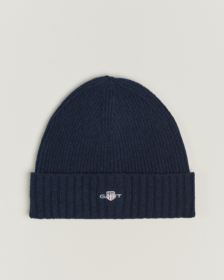 Homme | Bonnets | GANT | Wool Lined Beanie Marine