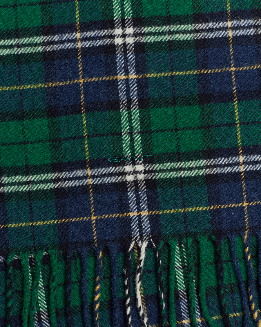 Heren | GANT Wool Multi Checked Scarf Forest Green | GANT | Wool Multi Checked Scarf Forest Green