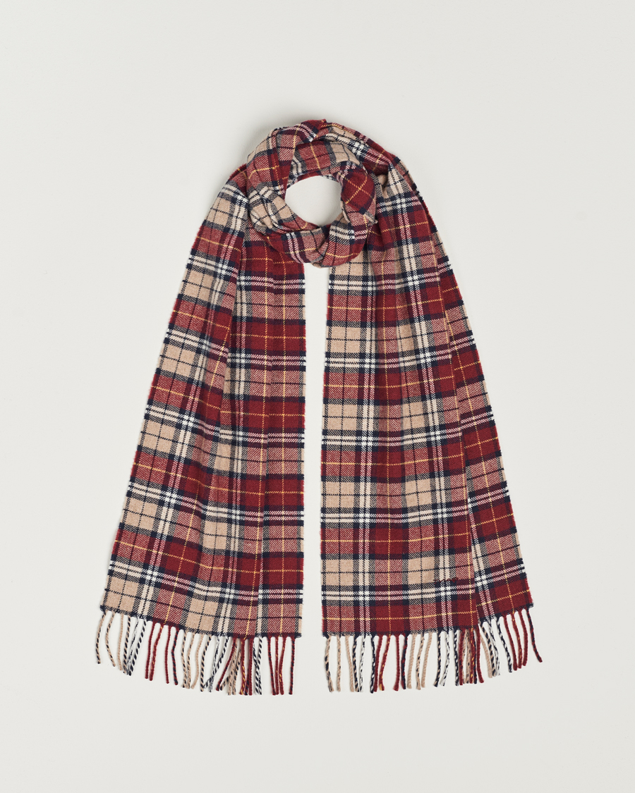 Homme | GANT Wool Multi Checked Scarf Plumped Red | GANT | Wool Multi Checked Scarf Plumped Red