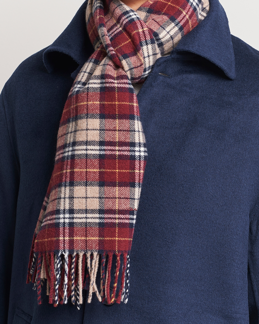 Homme | GANT Wool Multi Checked Scarf Plumped Red | GANT | Wool Multi Checked Scarf Plumped Red