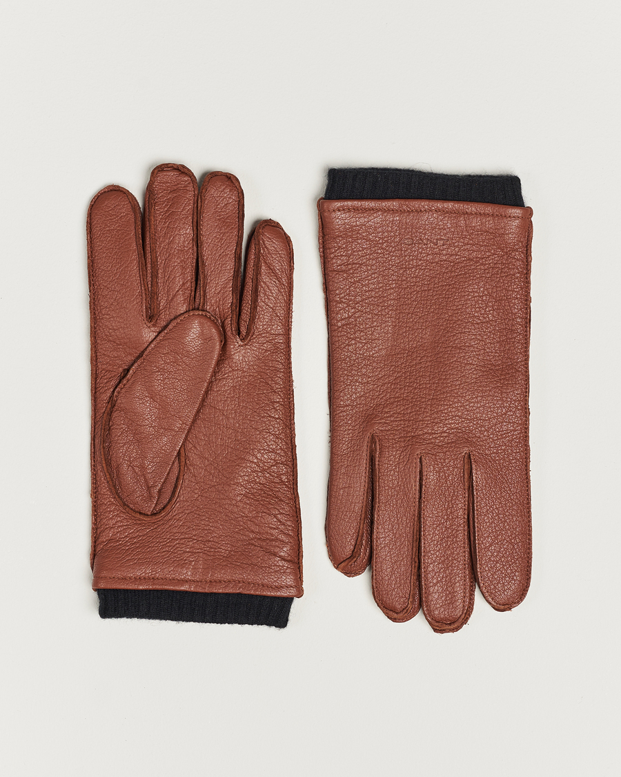 Homme | GANT Wool Lined Leather Gloves Clay Brown | Gant | Wool Lined Leather Gloves Clay Brown