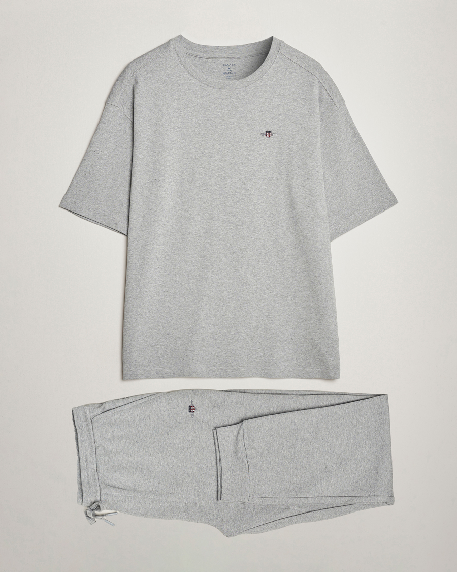Heren | Pyjama's en gewaden | Gant | Premium Loungewear Set Grey Melange