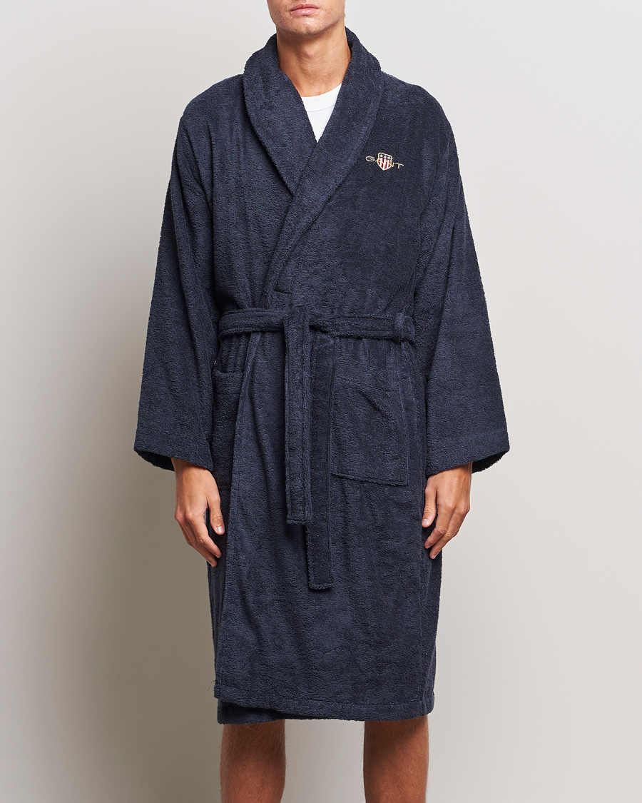 Homme | GANT Archive Shield Terry Robe Evening Blue | Gant | Archive Shield Terry Robe Evening Blue