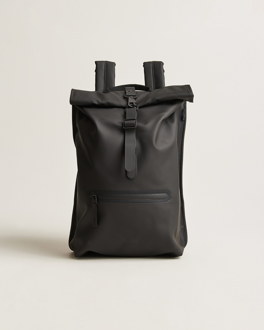 Heren | Tassen | RAINS | Rolltop Rucksack Black