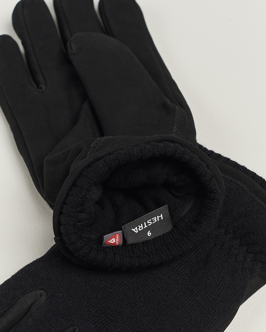 Homme | Hestra Noah Nubuck Wool Tricot Glove Black | Hestra | Noah Nubuck Wool Tricot Glove Black
